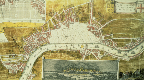 London, city plan after the fire 1666 à Marcus Willemsz Doornik