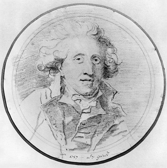 Portrait presumed to be Jean-Honore Fragonard (1732-1806) 1787 (pierre noire on paper) à Marguerite Gérard