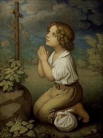 Garçon priant à la croisée des chemins. à Marie Ellenrieder