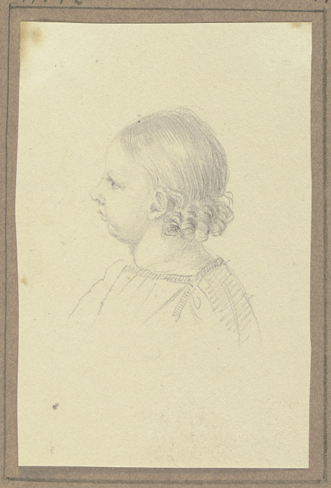 Brustbild eines kleinen Mädchens im Profil nach links à Marie Ellenrieder