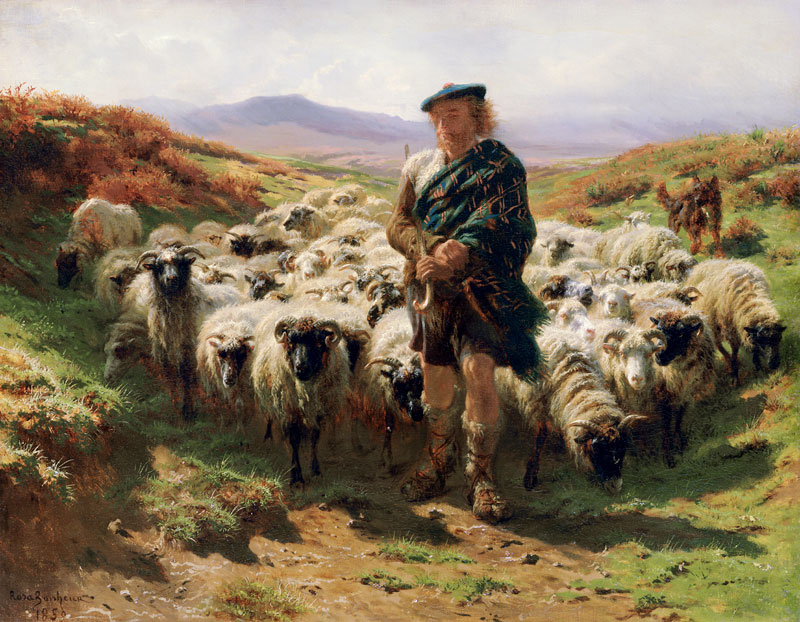 The Highland Shepherd, watercolour à Maria-Rosa Bonheur