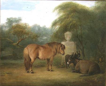 Pony and Donkeys in a Glade à Maria Spilsbury