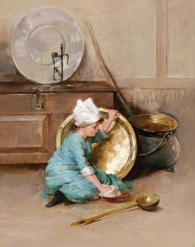 Polishing Brass à Marie Elizabeth Seymour Lucas