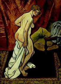 nu féminin avec la serviette de bain. à Marie Clementine (Suzanne) Valadon
