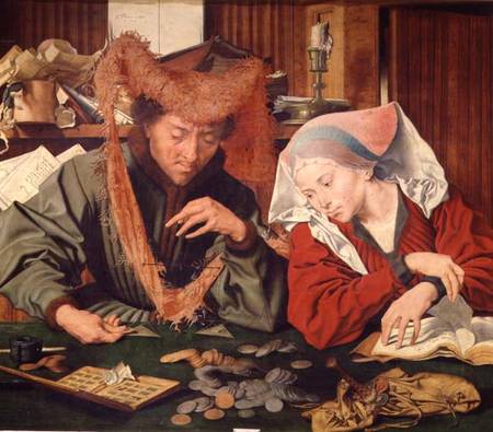 The Money Changer and his Wife à Marinus van Roejmerswaelen
