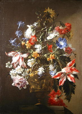 A Still Life of Flowers in a Vase (oil on canvas) à Mario dei Fiori