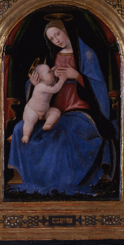 Triptych, central panel: Enthroned Maria lactans à Mariotto di Bigio Albertinelli