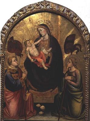 Madonna and Child with St. Stephen and St. Ursula (tempera on panel) à Mariotto  di Nardo