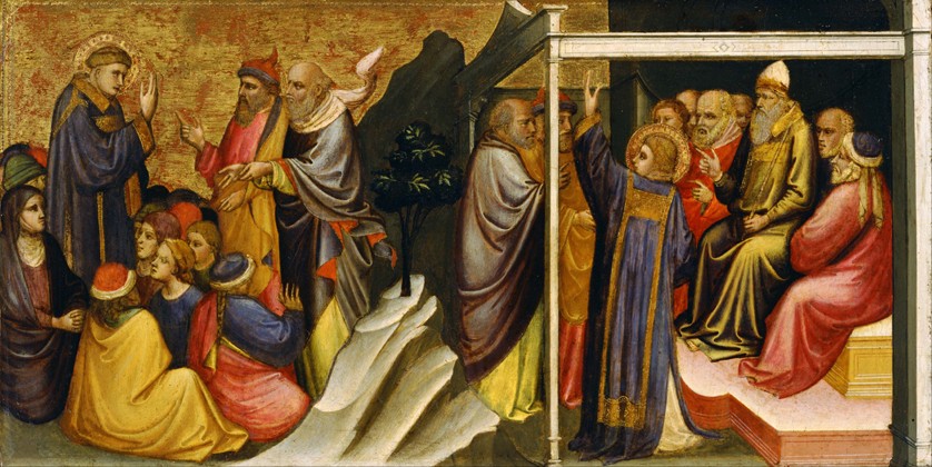 Predella Panel: Saint Stephen before the High Priest and Elders of the Sanhedrin à Mariotto di Nardo