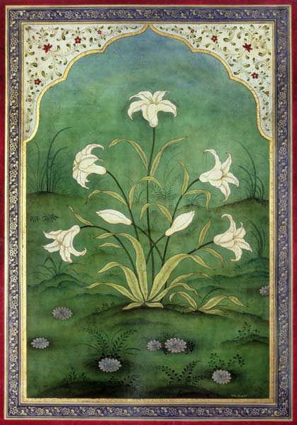 White Lilies (tempera on panel)  à Mark  Briscoe