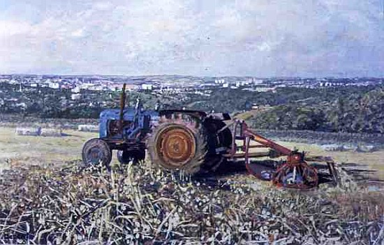 Harvesting Tractor, 1995 (gouache)  à Martin  Decent
