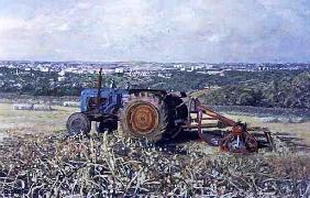 Harvesting Tractor, 1995 (gouache) 