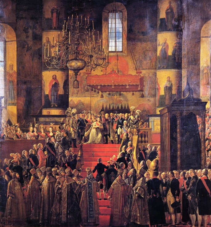The Coronation of Emperor Paul I and Empress Maria Feodorovna à Martin Ferdinand Quadal