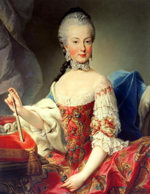 Archduchess Maria Amalia Habsburg-Lothringen, (1746-1804), eighth child of Empress Maria Theresa of à Martin II Mytens ou Meytens