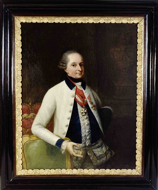 Nikolaus I, Prince Esterházy (1714-1790) in the uniform of his Hungarian Infantry Regiment No. 33 à Martin Knoller