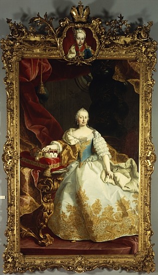 Portrait of Empress Maria Theresa with Joseph II as a child à Martin Meytens le Jeune
