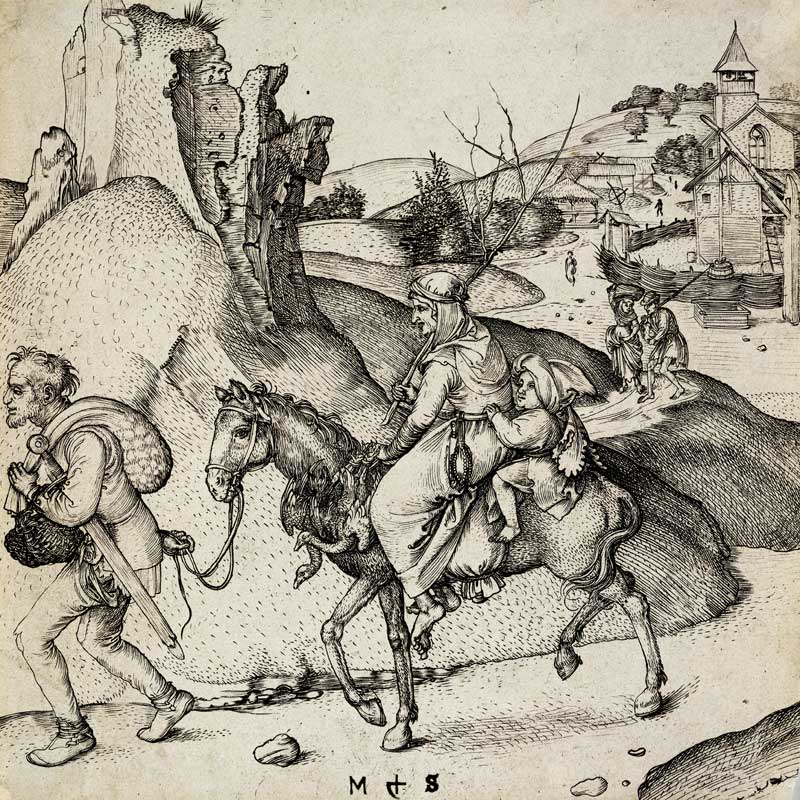 Peasant Family Going to the Market à Martin Schongauer