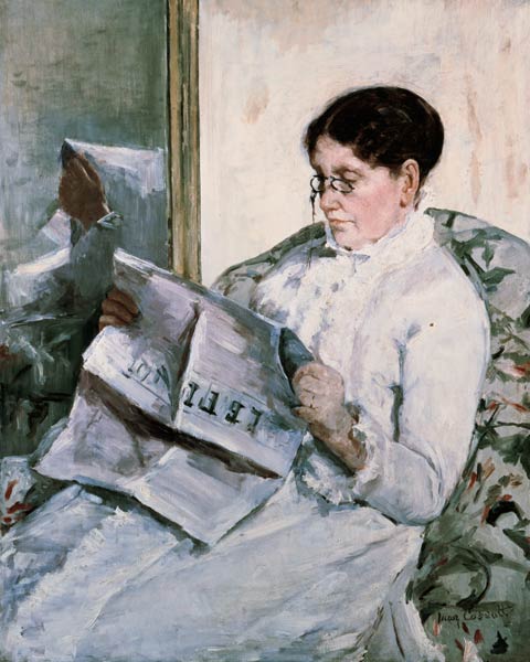 lisant du Figaro. à Mary Cassatt