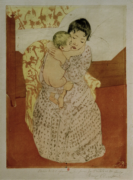 Cassatt / Woman and Child / Etching à Mary Cassatt