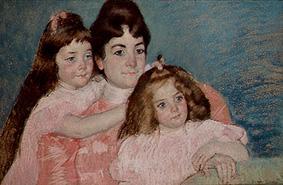 Madame a. F. Aude avec leurs deux filles à Mary Cassatt