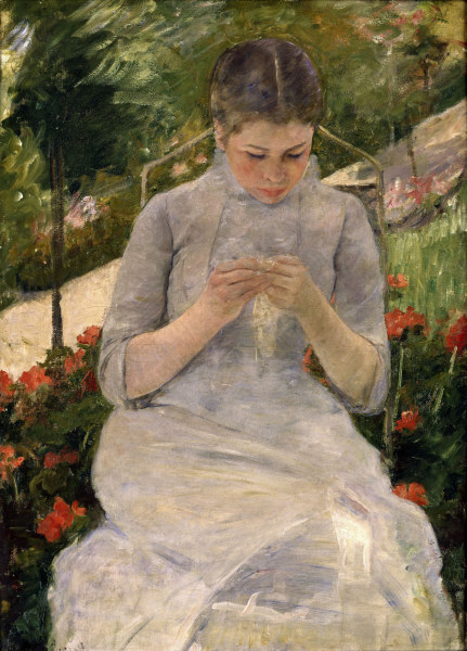 M.Cassatt / Young girl in garden / 1880 à Mary Cassatt