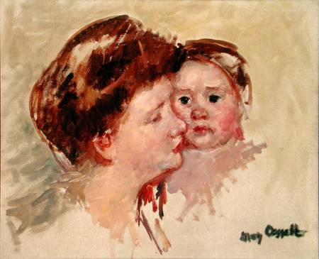 Mother in Profile with Baby Cheek to Cheek (No.2) à Mary Cassatt