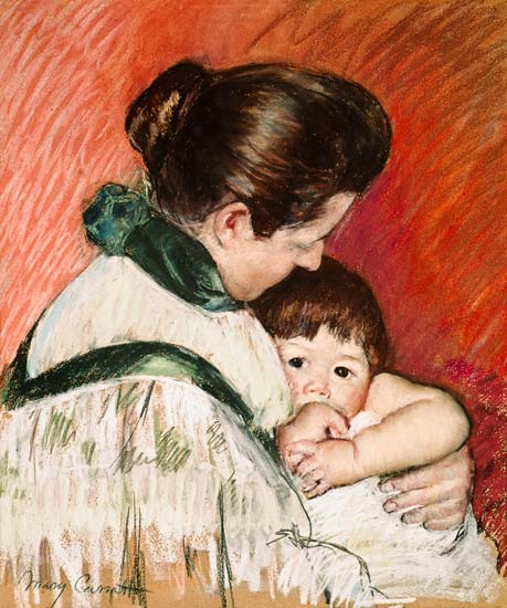 Mère et enfant (Thomas, le Daumenlutscher) à Mary Cassatt