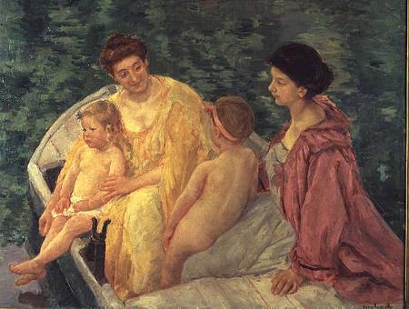 The Swim, or Two Mothers and Their Children on a Boat à Mary Cassatt