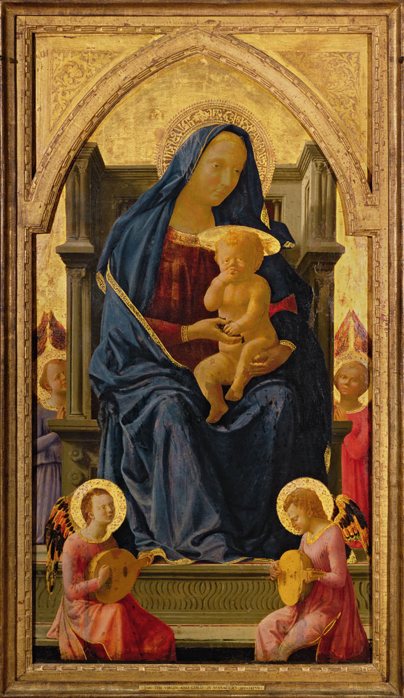 Virgin and Child, 1426 (tempera on panel) (see 199298 for detail) à Masaccio