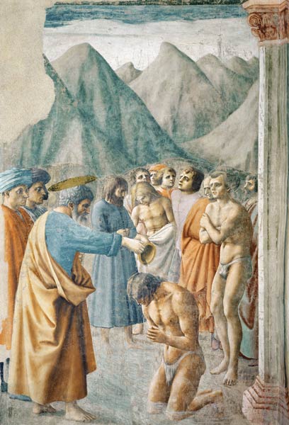 St. Peter Baptising the Neophytes à Masaccio