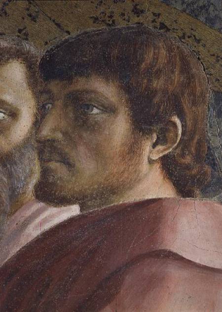Tribute Money (Head of an Apostle - detail of 31642) c.1427 (fresco) à Masaccio