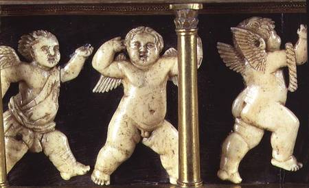 Reliquary of the Sacred Girdle, exterior detail showing the relief of dancing putti à Maso  di Bartolomeo