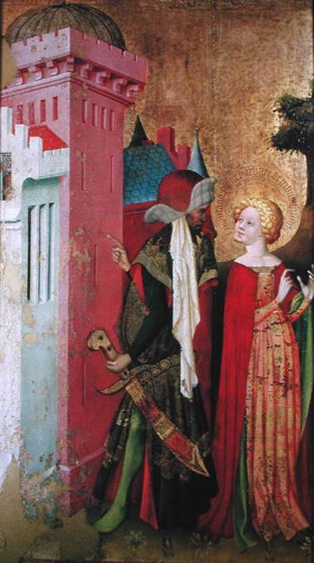St. Barbara Locked in a Tower by her Father, from the St. Barbara Altarpiece à Maître Francke