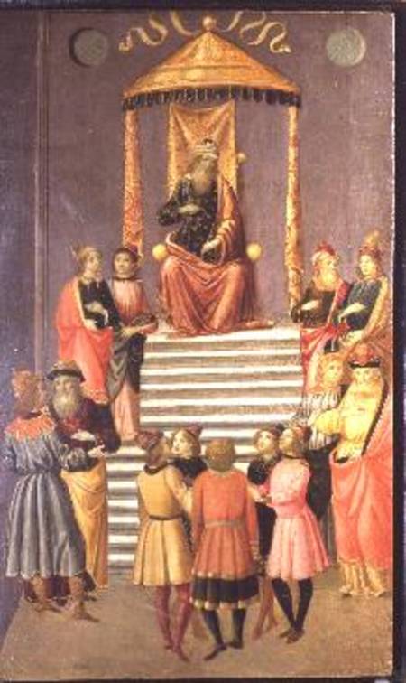 Nebuchadnezzar questions Daniel and his Companions à Maître de Marradi