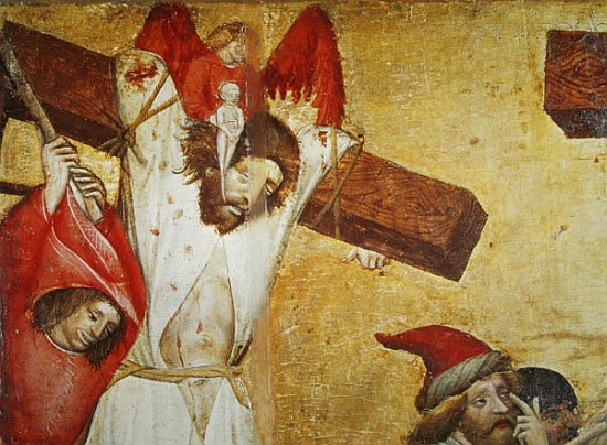 The Crucifixion, c.1420 (detail) (tempera on wood) à Maître de Raigern