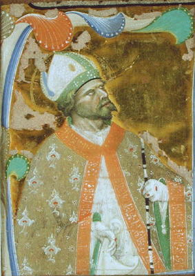 A Bishop Saint (vellum) à Maître de San Michele de Murano