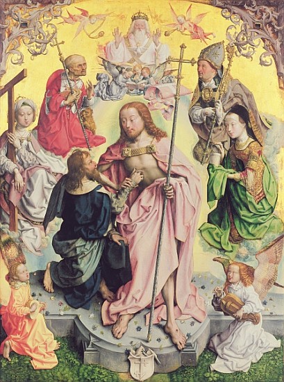 Central panel from the St. Thomas Altarpiece, 1501, Christ and Saint Thomas surrounded by St.Helena, à Maître de Saint Bartholemew