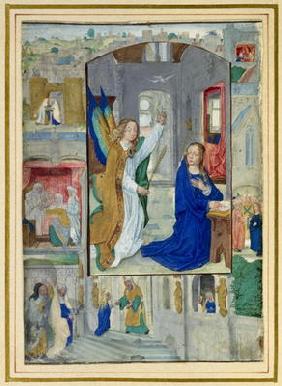 Anunciation, from a book of Hours (vellum)