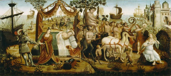 Ariadne in Naxos, from the Story of Theseus à Maître de la Campana Cassoni
