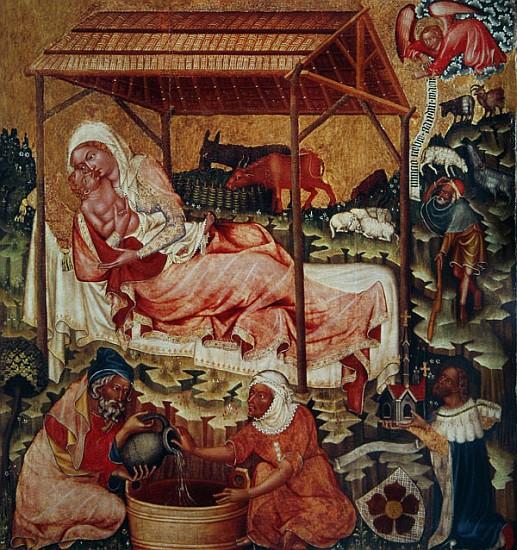 Nativity, c.1350 (tempera on wood) à Maître du Cycle de Vyssi Brod