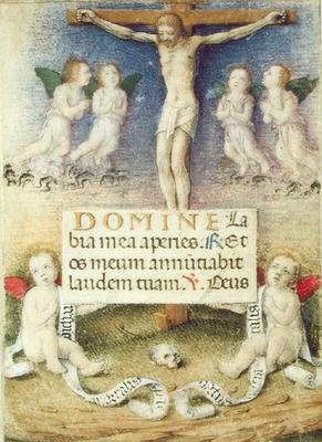 Christ on the Cross with Angels, c.1480 (vellum) à Maître de della Rovere Missals