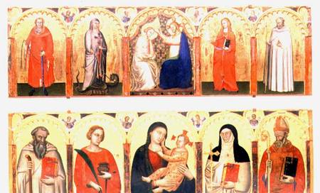 Coronation of the Virgin with Saints à Maître des effigies dominicaines