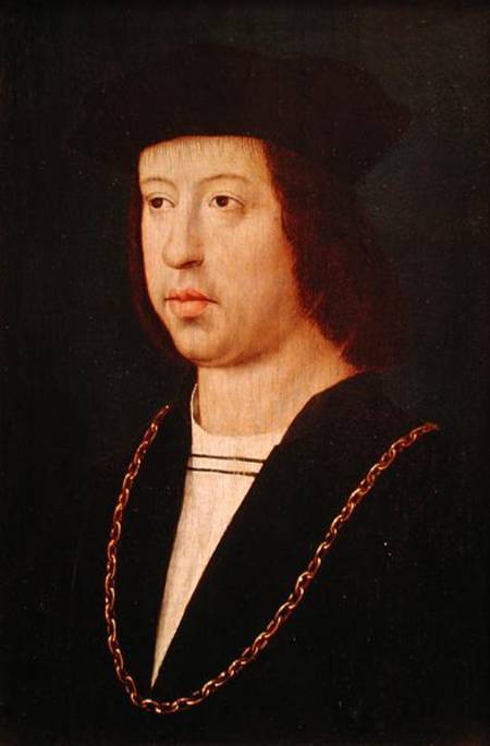 Portrait of Ferdinand II (1452-1516) King of Spain à Maître de la Légende de Sainte Madeleine