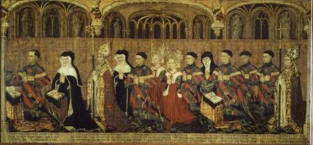 Jean I Jouvenel des Ursins (1360-1431) Baron of Trainel with his wife (d.1456) and their eleven adul à Maître de la légende dorée de Munich