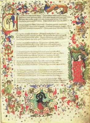 Illustrated Page from the Triumph by Petrarch (miniature) à Maître de Novella PD