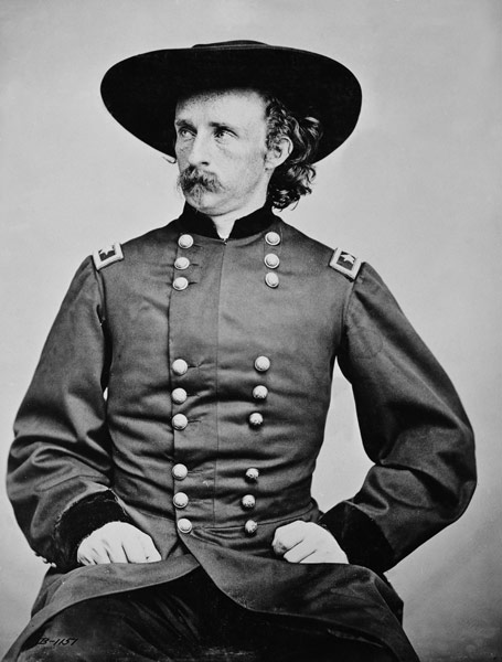 Portrait of General A. Custer (1839-1876) (b/w photo) à Mathew Brady