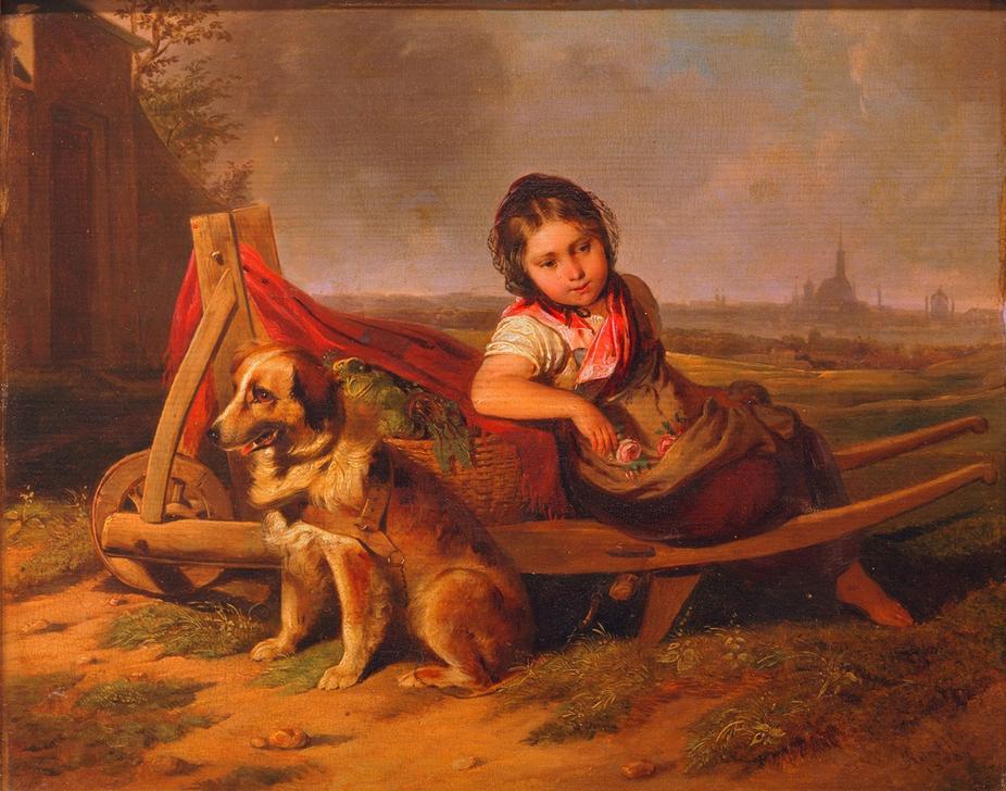 Mädchen mit Hund vor Wien à Mathias Ranftl