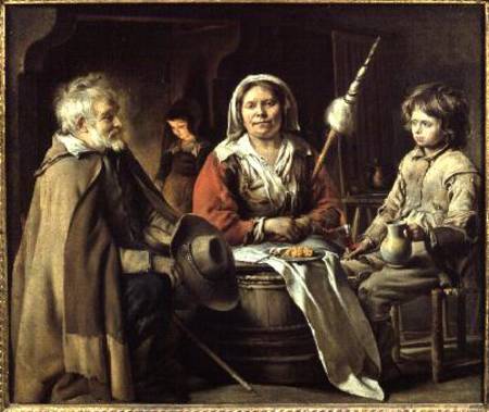 Peasants in an Interior à Mathieu Le Nain