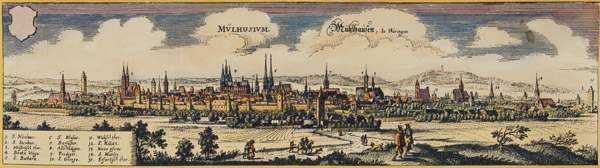 View of M??hlhausen à Matthäus Merian l'Ancien