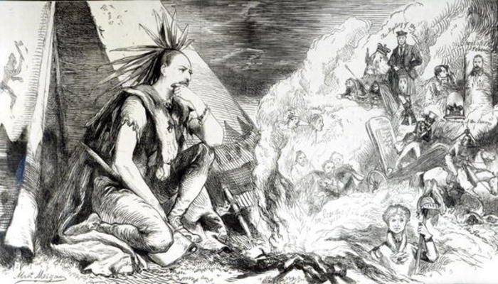 'Pictures in the Fire', cartoon from 'Tomahawk' magazine, August 24th 1867 (litho) (b/w photo) à Matthew "Matt" Somerville Morgan